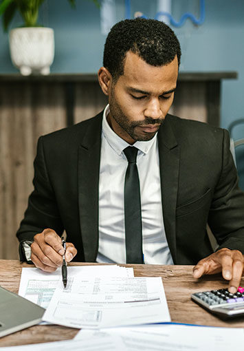 Accounts payable team member processing invoices