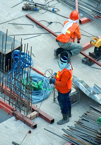 construction workers working on a job site
